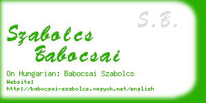 szabolcs babocsai business card